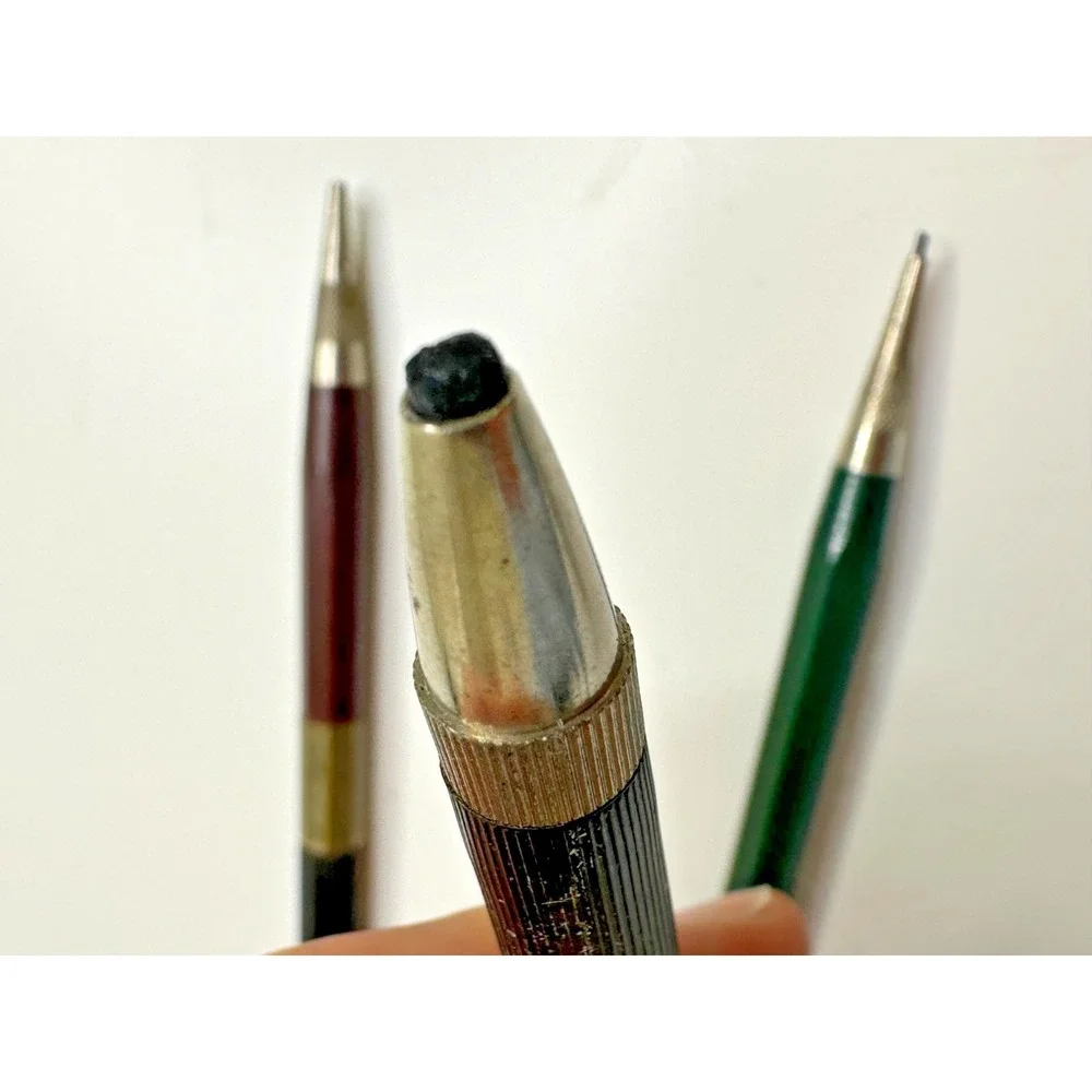 Vtg Autopoint Faber Mechanical Pencils Bell Systems Green Double End Drafting